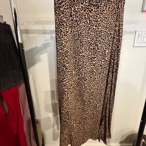 Reformation Leopard-Print Maxi Skirt — Tan and Black